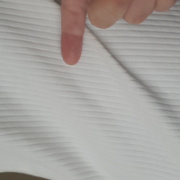 4/$30 **Open Edit One Sleeve Ribbed White Medium Top - Picture 5 of 9